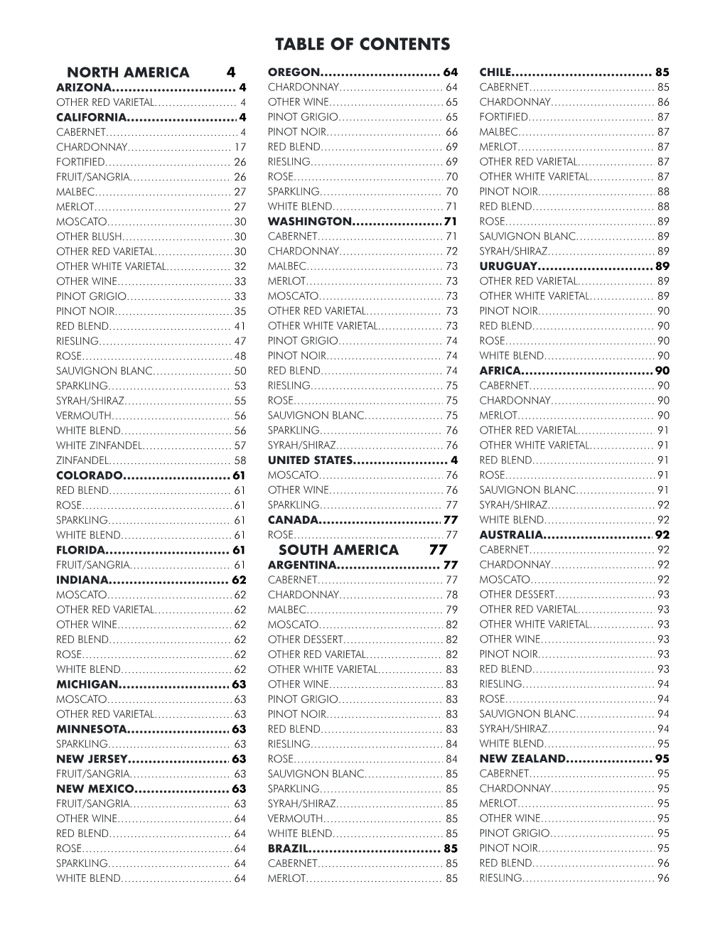 Table of Contents