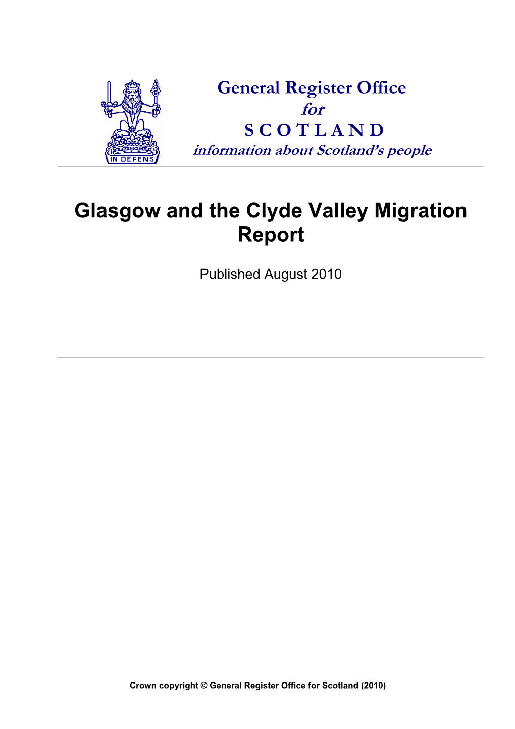 Glasgow and Clyde Valley Migration Report