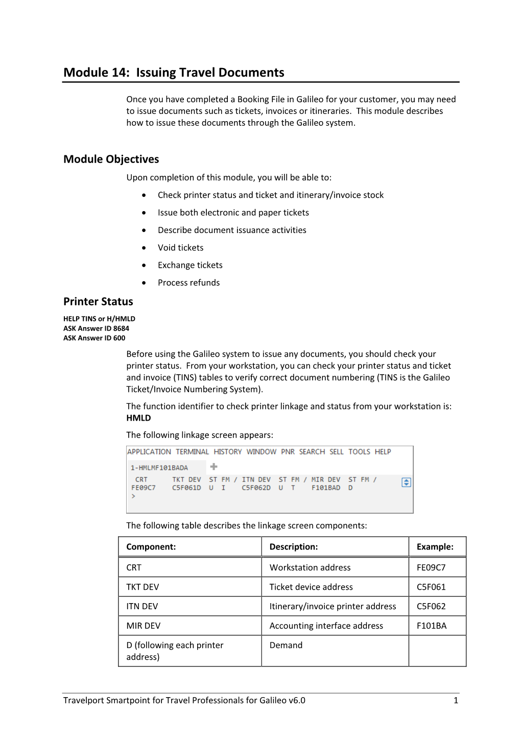 14 Travelport Smartpoint Galileo Issuing Travel Documents