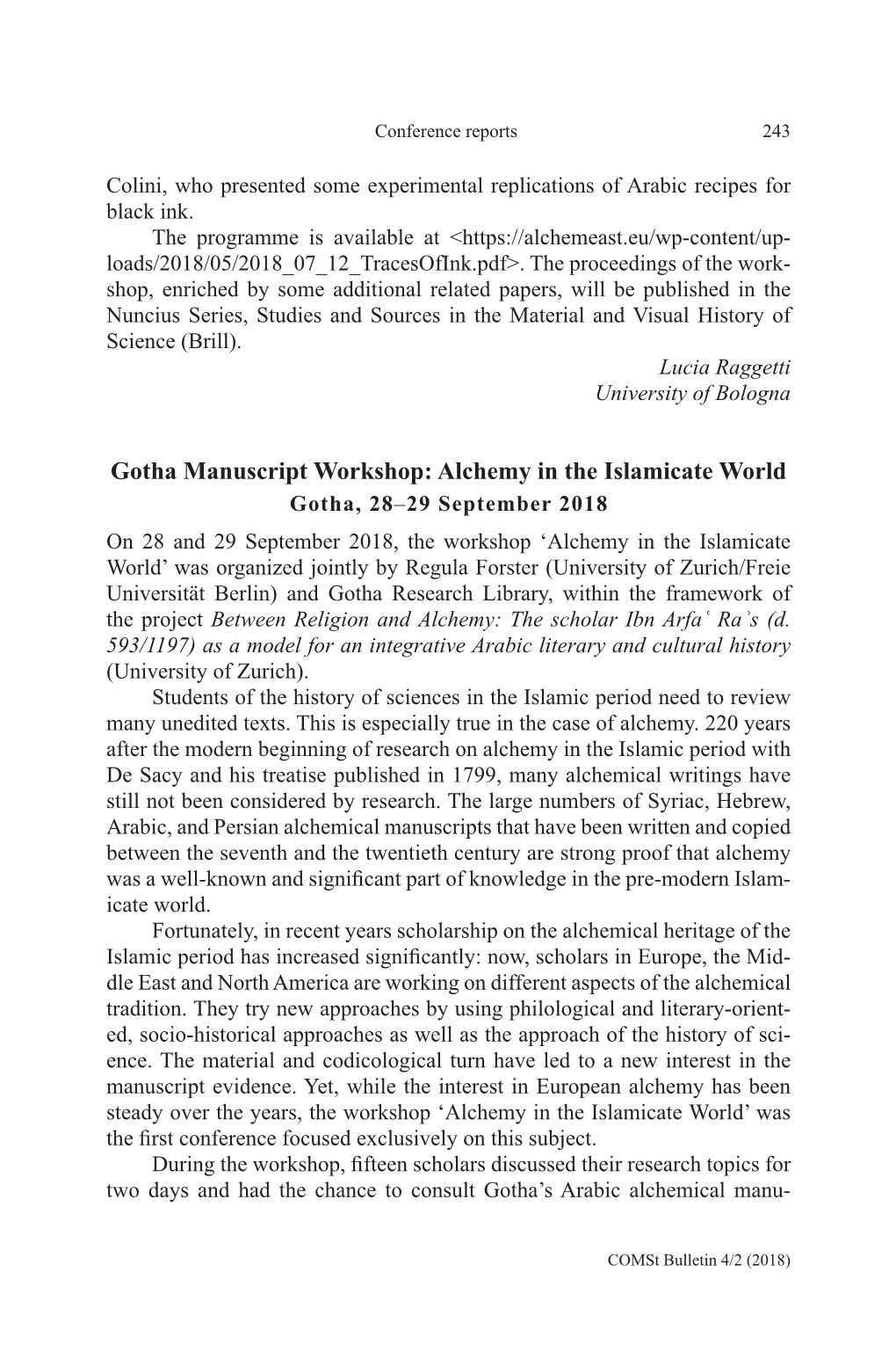 Gotha Manuscript Workshop: Alchemy in the Islamicate World