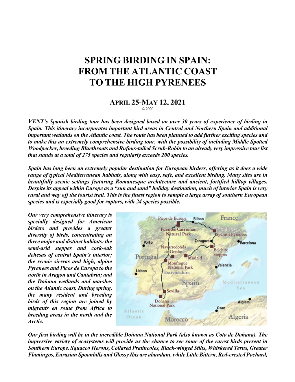 Springbirding in Spain: from the Atlantic Coast to The