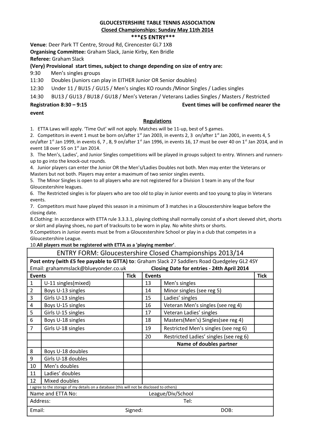 Gloucestershire Table Tennis Association