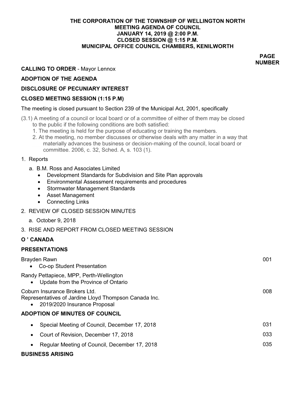 01-14-2019-Council-Agenda.Pdf