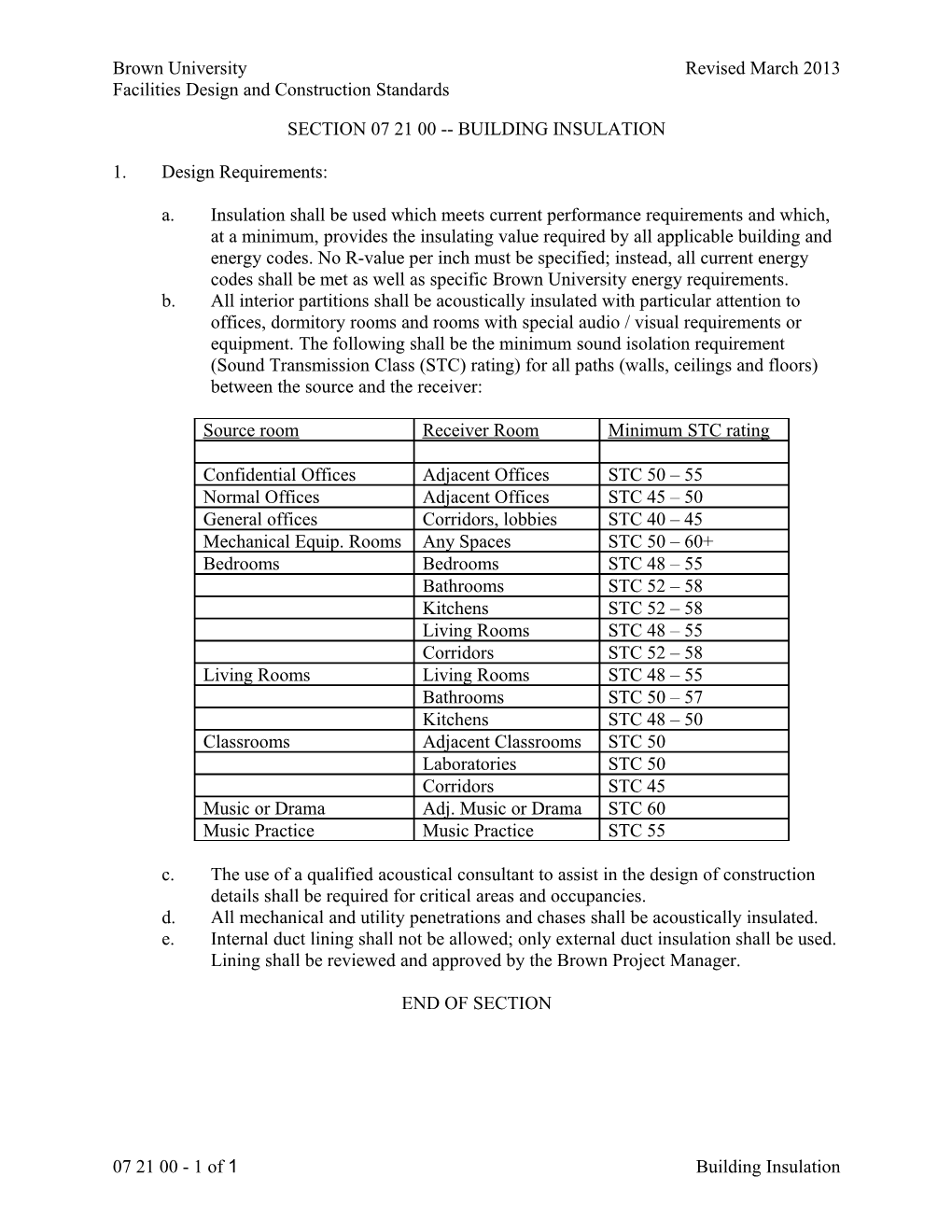 Facilities Design and Construction Standards s1