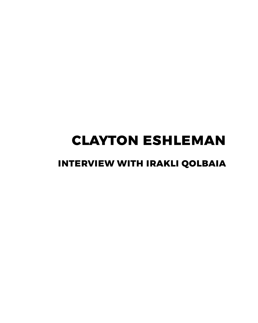 Clayton Eshleman