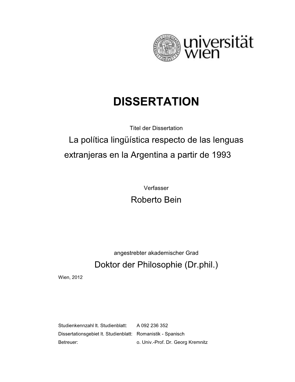 Dissertation