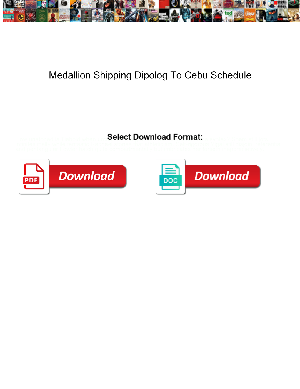 Medallion Shipping Dipolog to Cebu Schedule