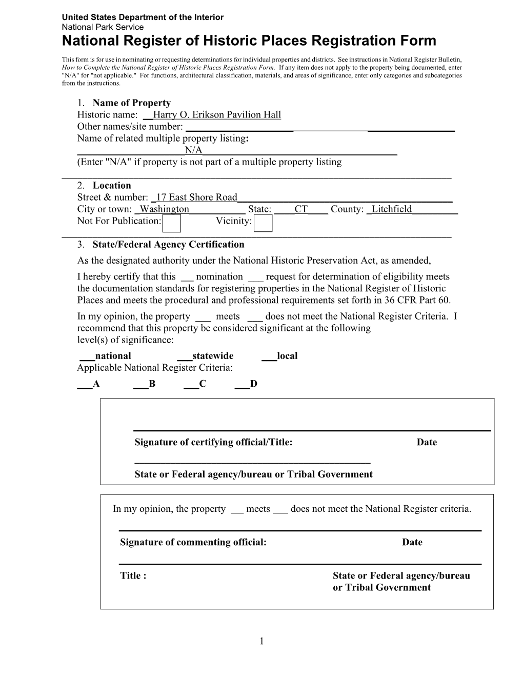 National Register of Historic Places Registration Form