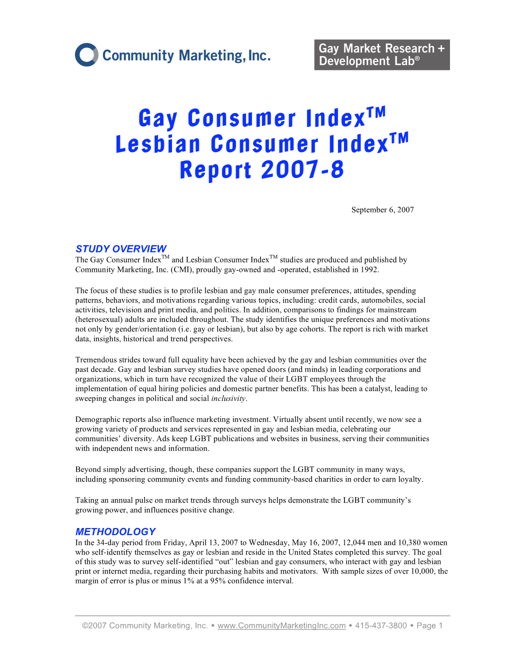 Gay Consumer Index Lesbian Consumer Index Report 2007-8