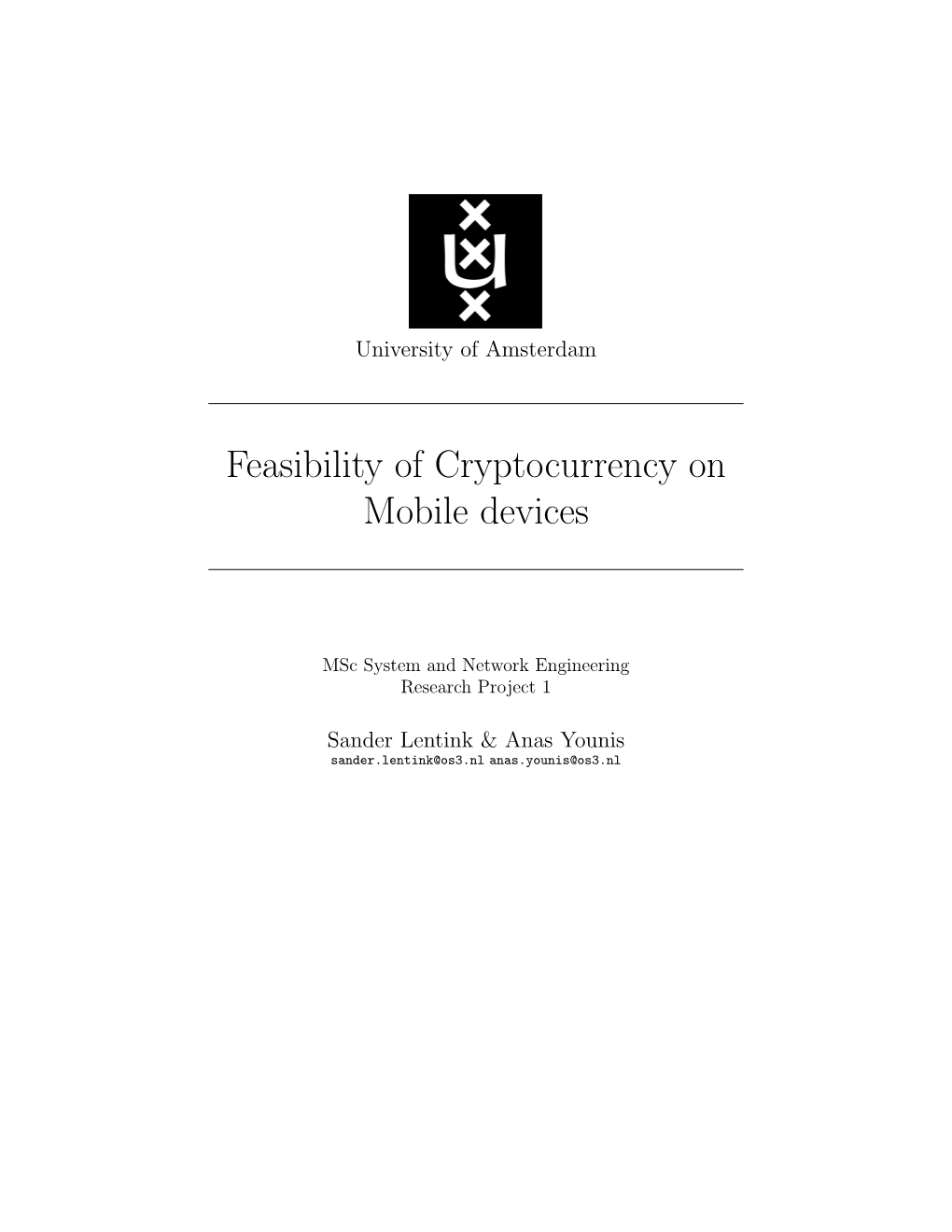 Feasibility of Cryptocurrency on Mobile Devices