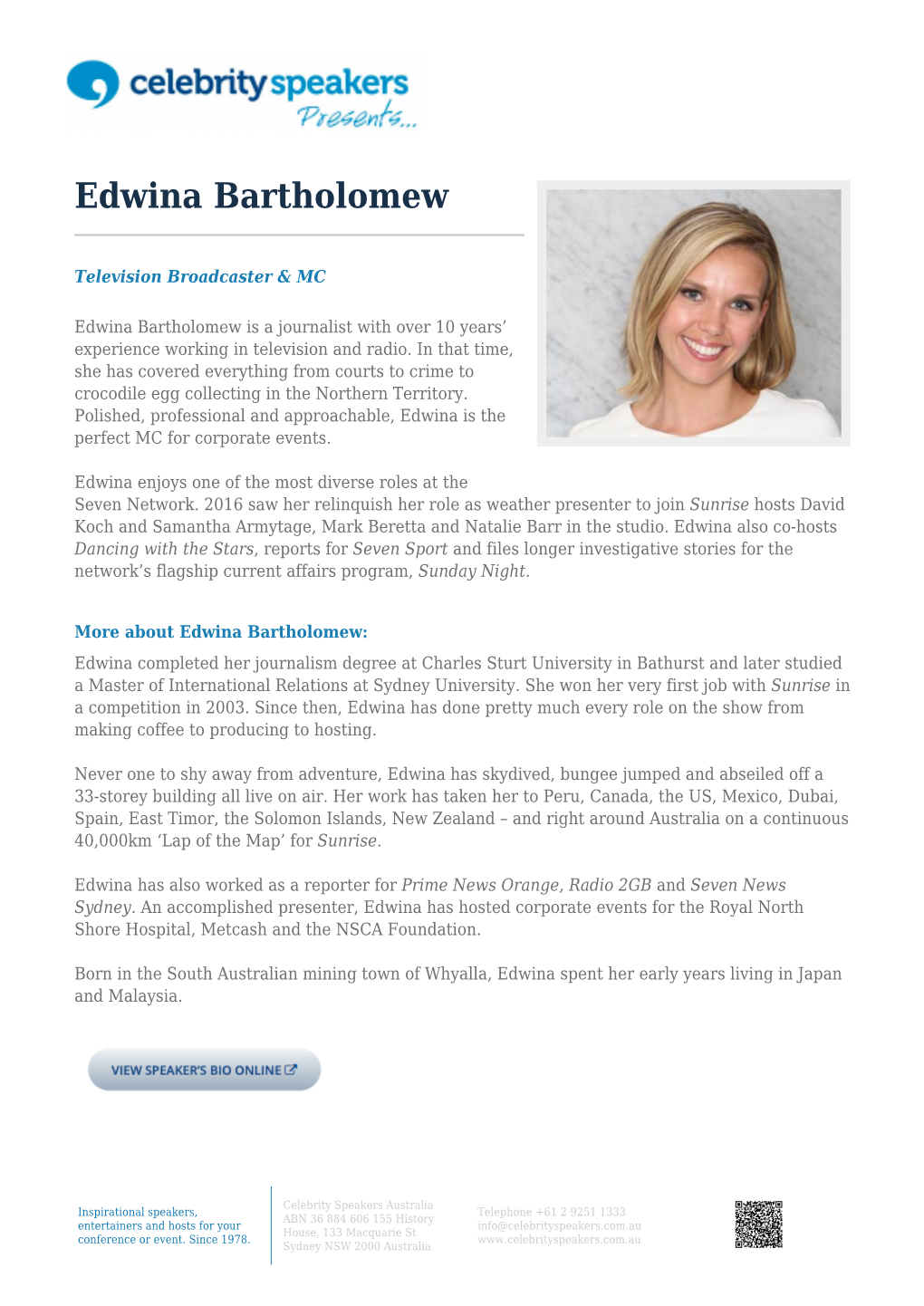 Edwina Bartholomew