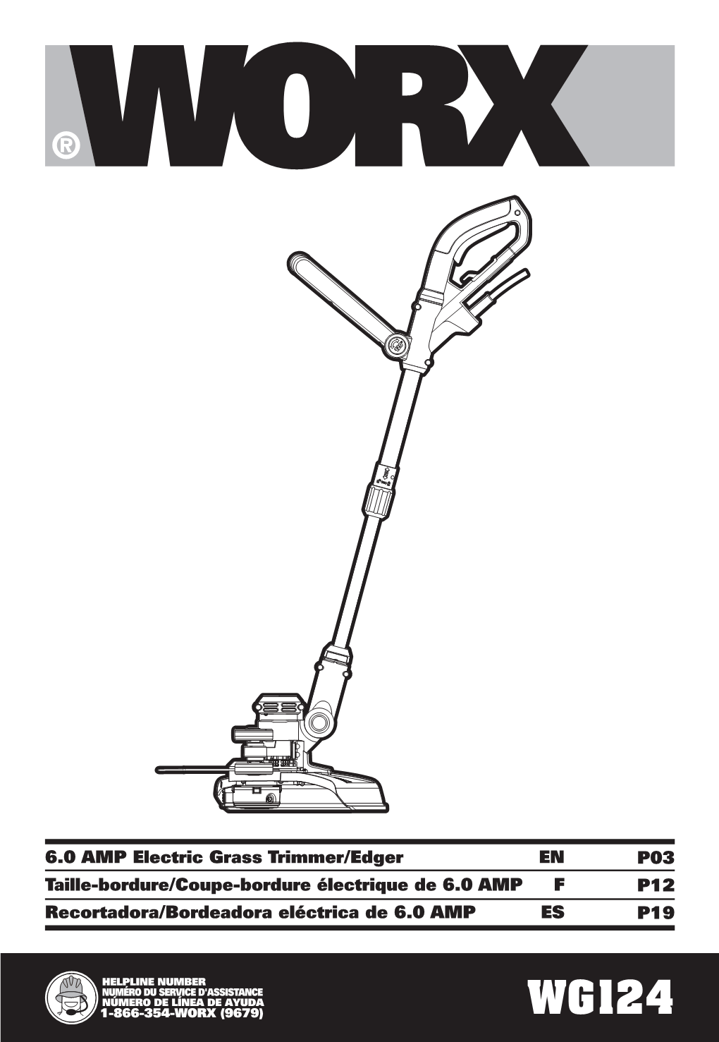 6.0 AMP Electric Grass Trimmer/Edger EN Taille-Bordure