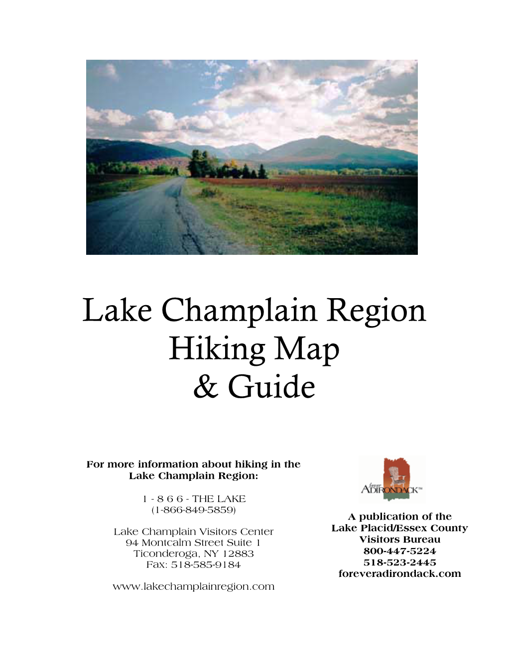 Lake Champlain Region Hiking Map & Guide