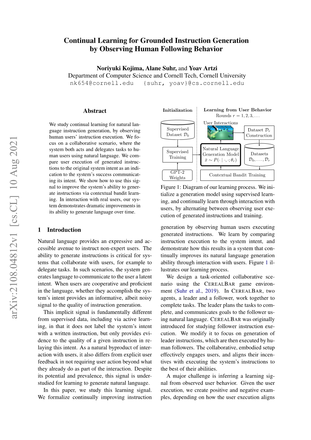 Arxiv:2108.04812V1 [Cs.CL] 10 Aug 2021 from Supervised Data, Including Via Active Learn- Ing Natural Language