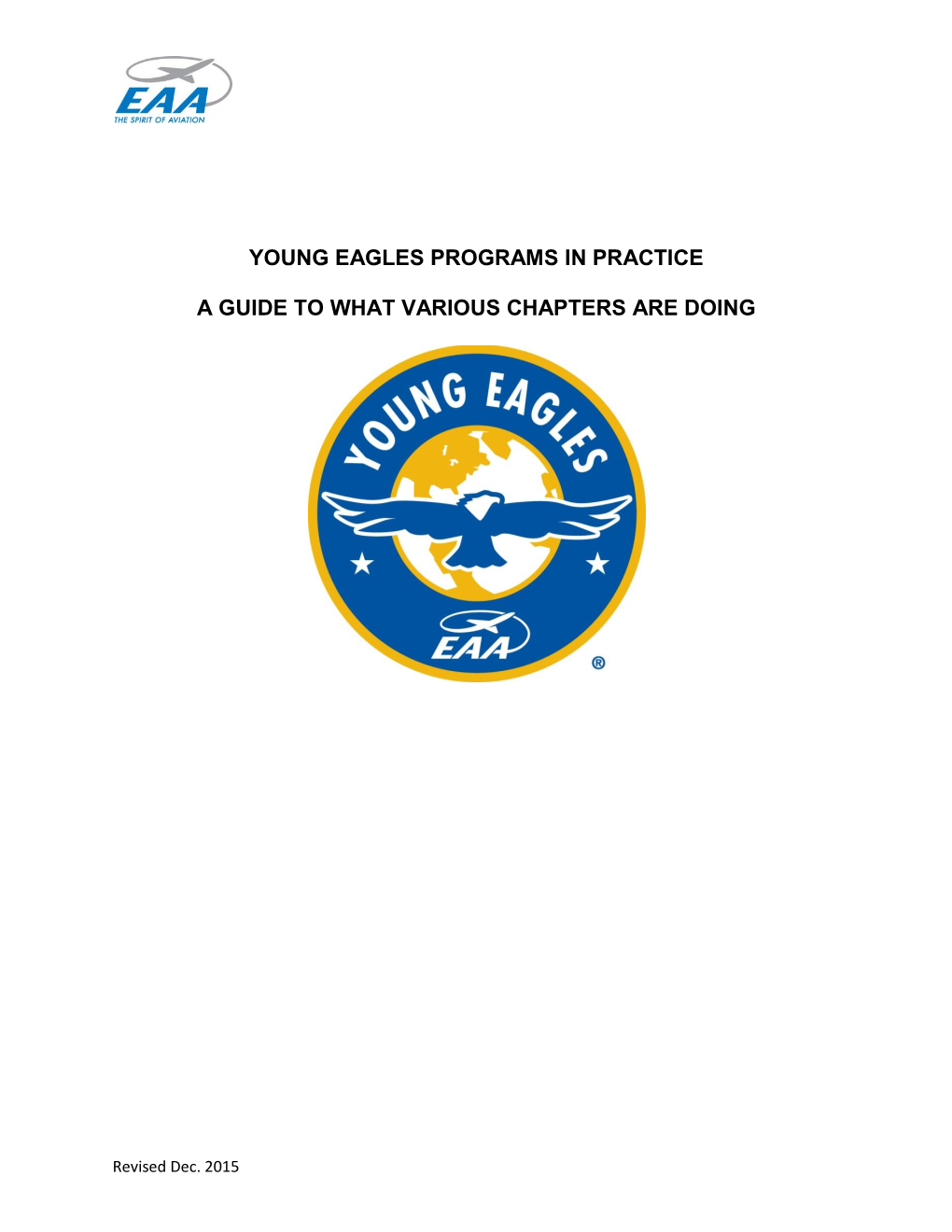 Young Eagles Programs in Practice a Guide to What Various Chapters Are