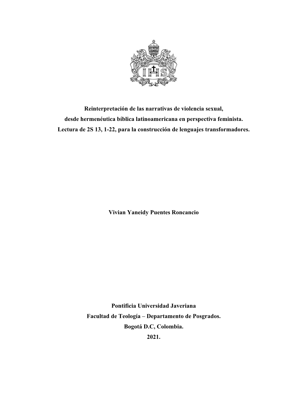 Reinterpretación De Narrativas De Violencias Sexuales