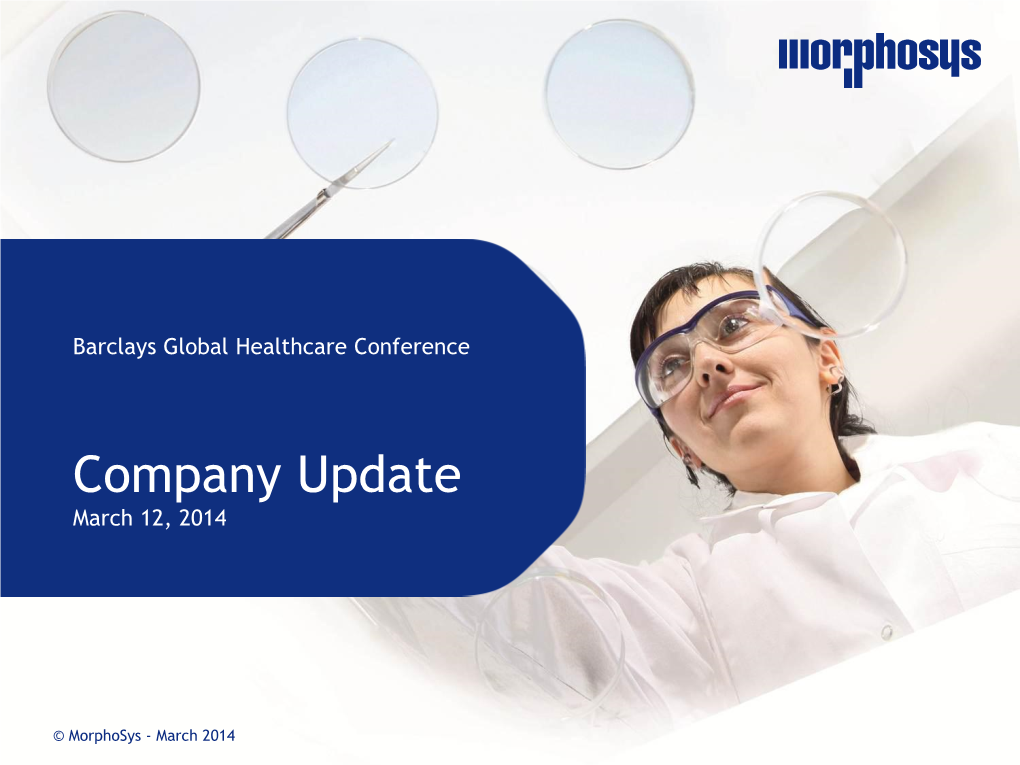 Company Update March 12, 2014