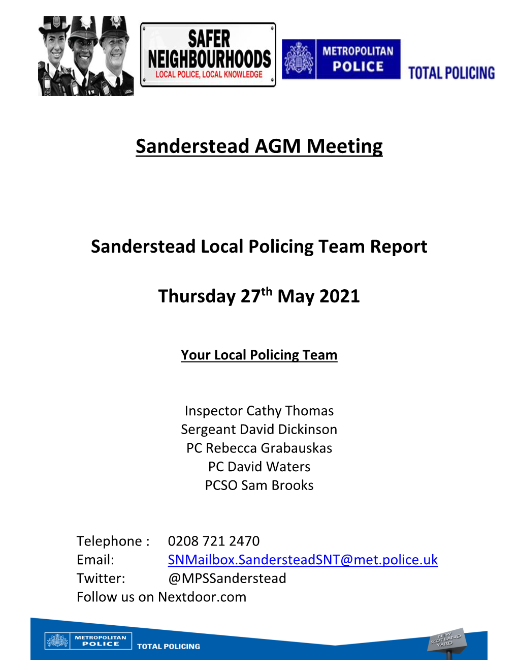 Sanderstead Ward Panel Meeting