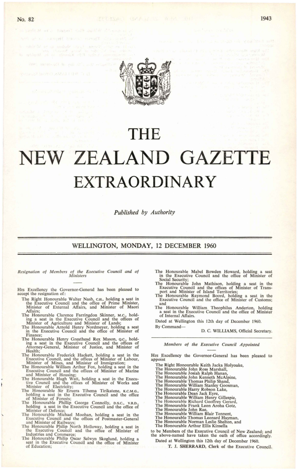 New Zealand Gazette Extraordinary