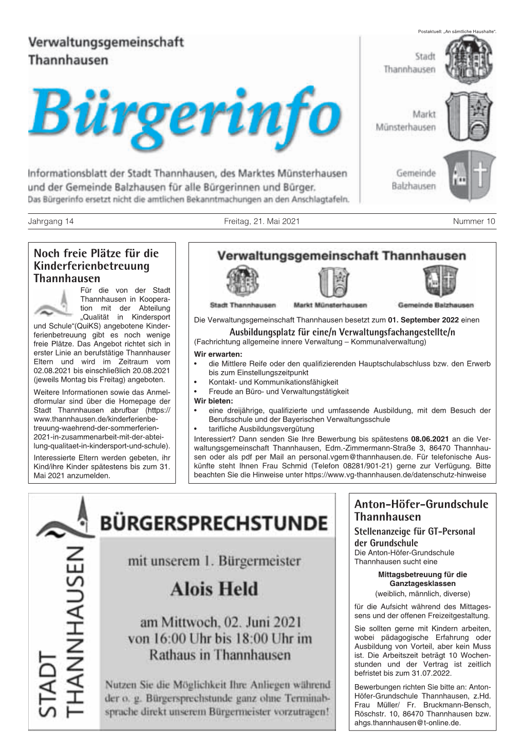 Anton-Höfer-Grundschule Thannhausen Noch Freie Plätze Für Die Kinderferienbetreuung Thannhausen