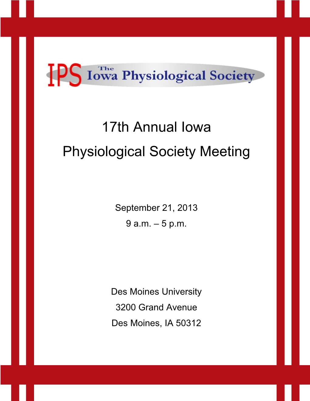 17Th Annual Iowa Physiological Society Meeting
