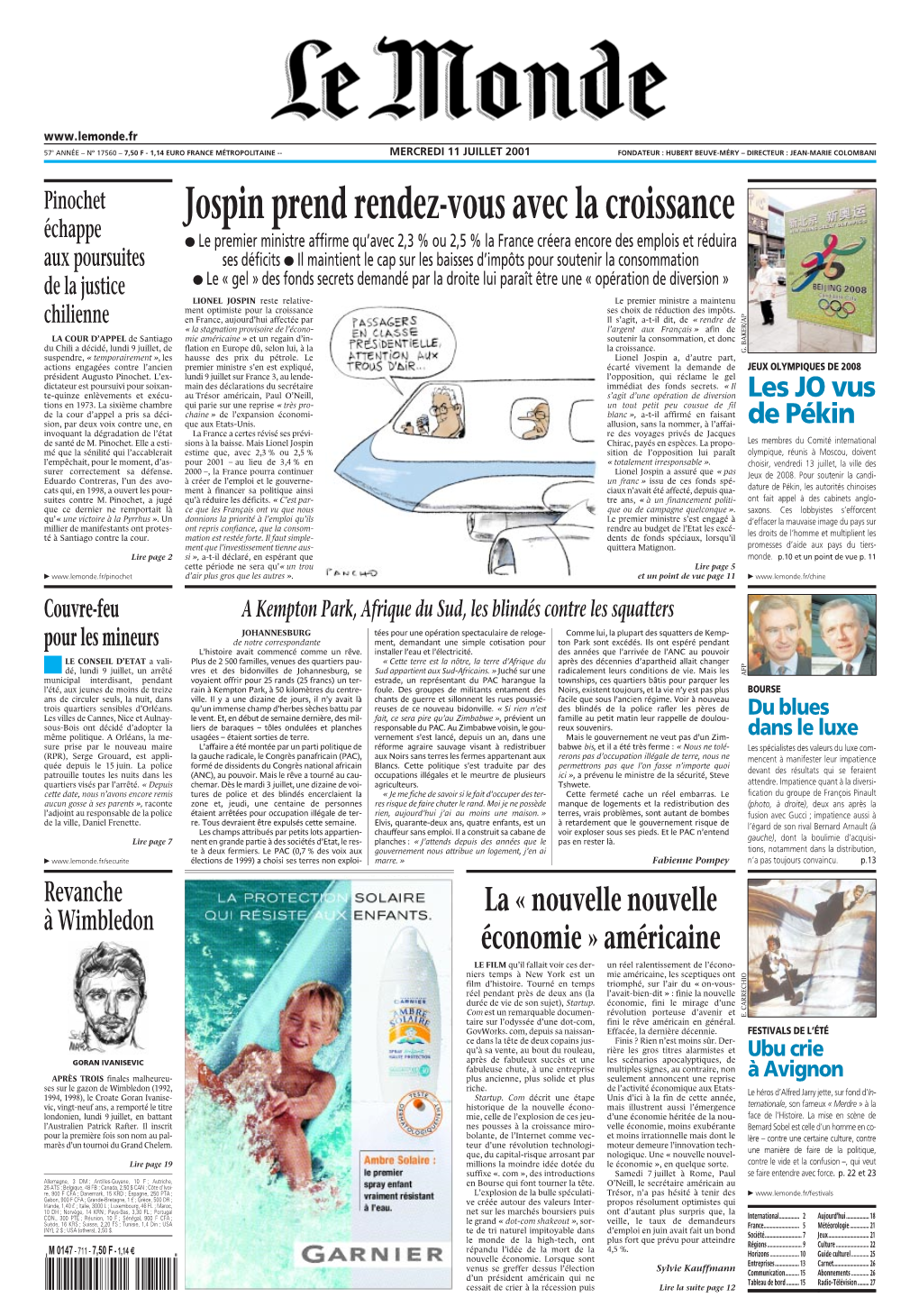 LE MONDE/PAGES<UNE>