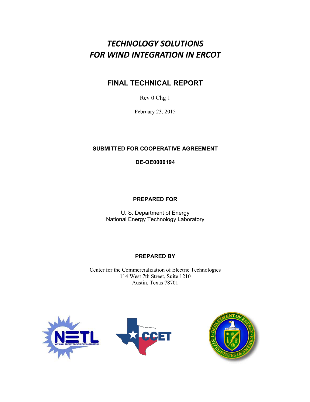 Technology Solutions for Wind Integration in Ercot