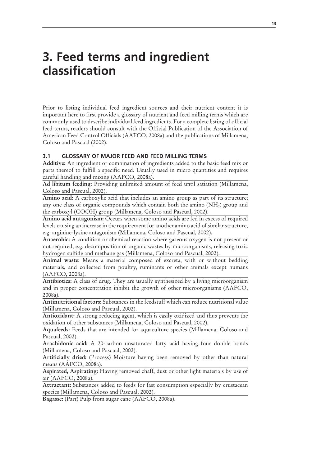 3. Feed Terms and Ingredient Classification