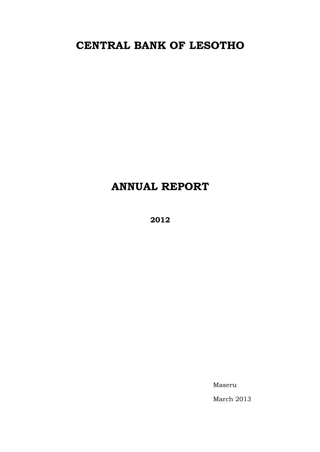 Central Bank of Lesotho Annual Report