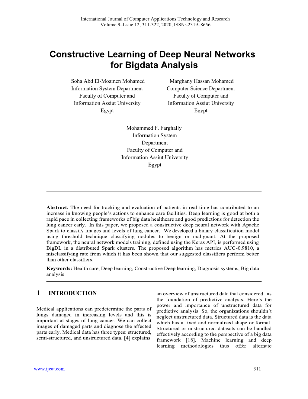Constructive Learning of Deep Neural Networks for Bigdata Analysis