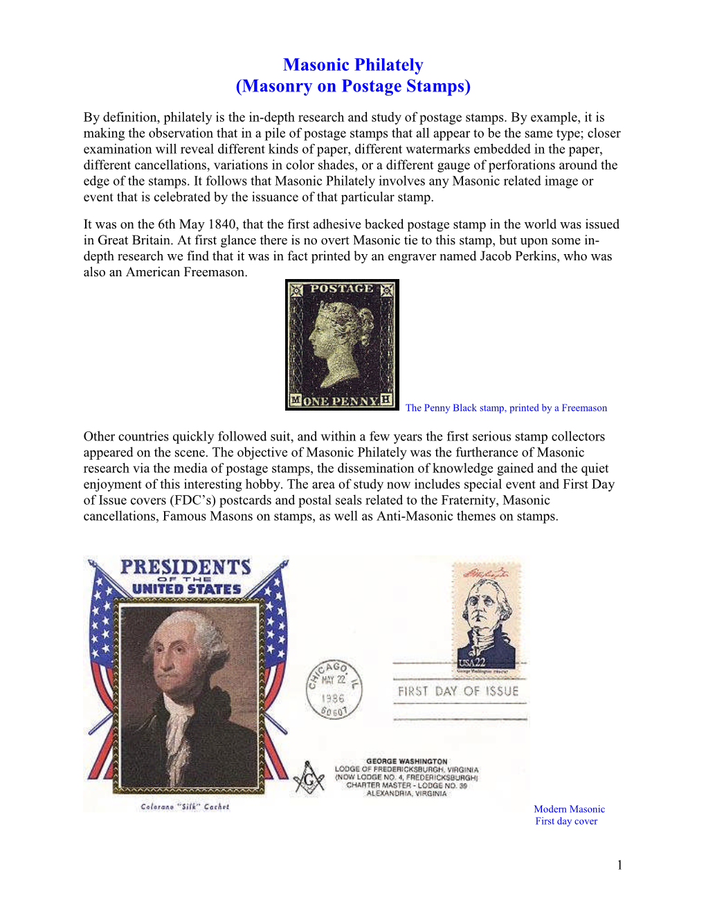 Masonry on Postage Stamps)