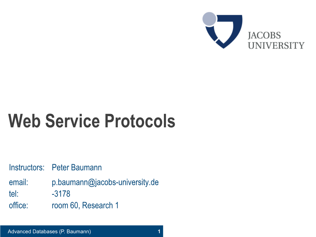 Web Service Protocols