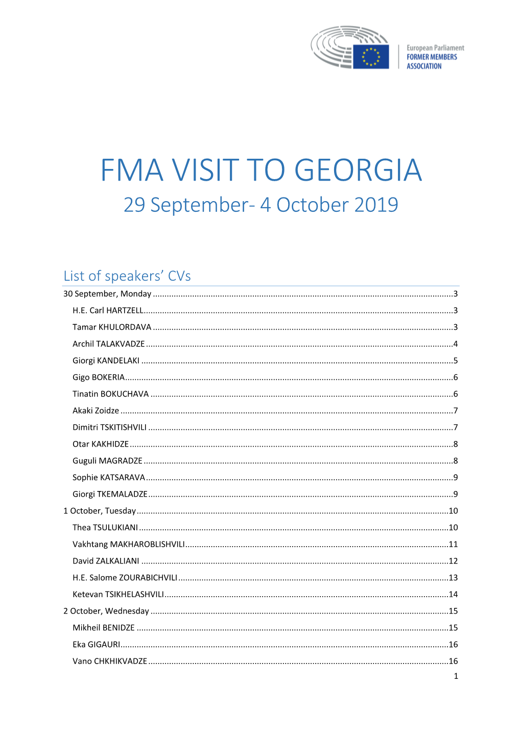 Fma Visit to Georgia