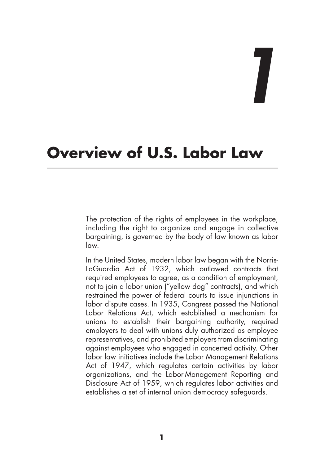 Overview of U.S. Labor Law