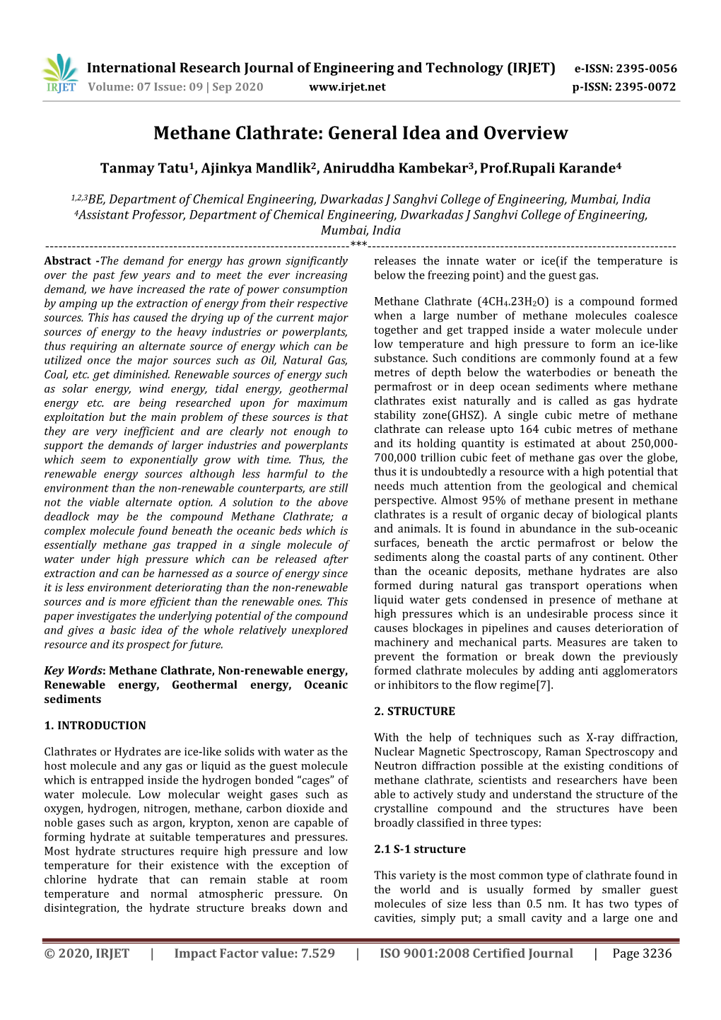 Methane Clathrate: General Idea and Overview