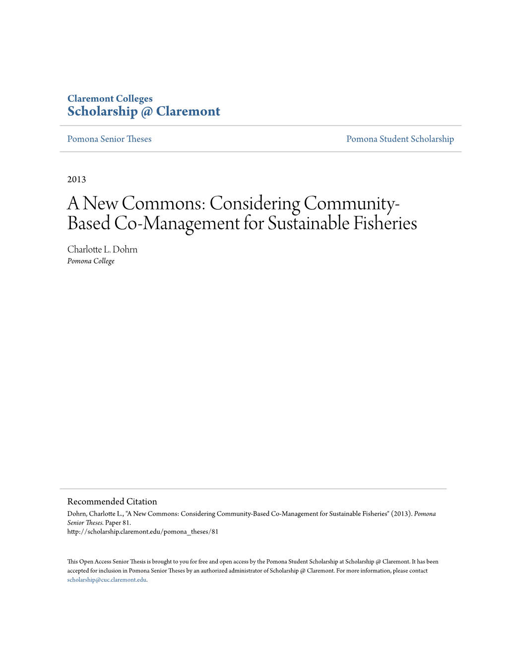 Considering Community-Based Co-Management for Sustainable Fisheries