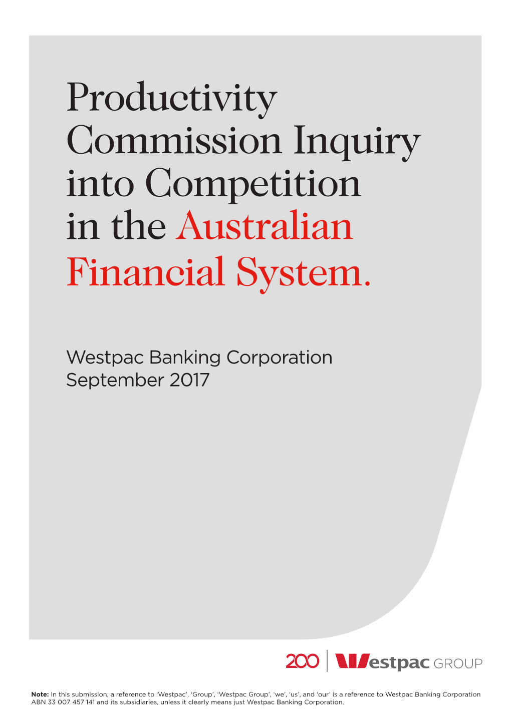 Westpac Banking Corporation September 2017