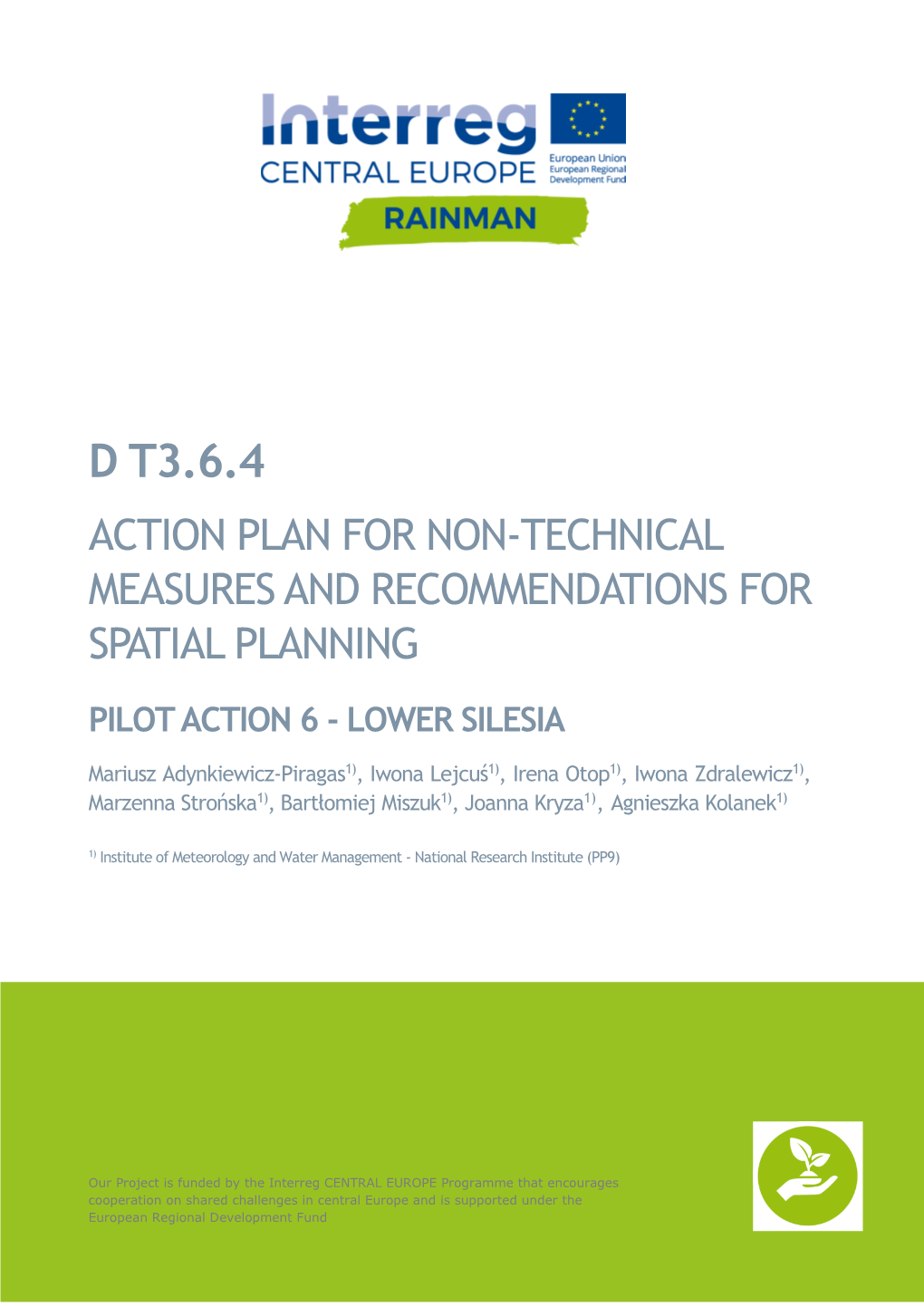 D T3.6.4 Action Plan for Non-Technical Measures and Recommendations for Spatial Planning