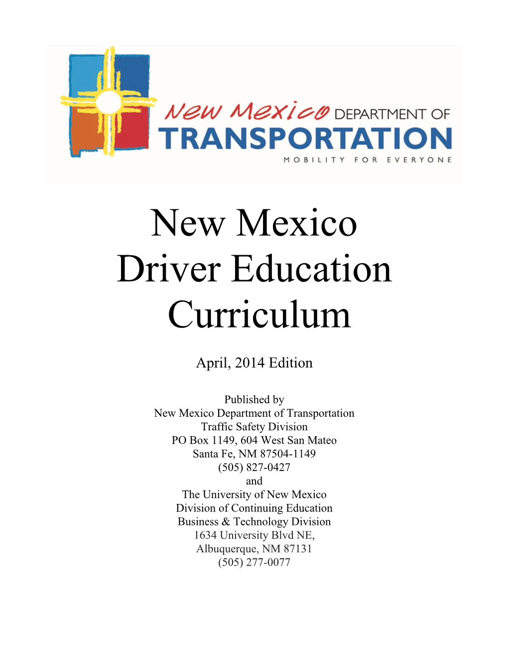 New Mexico Driver Education Curriculum