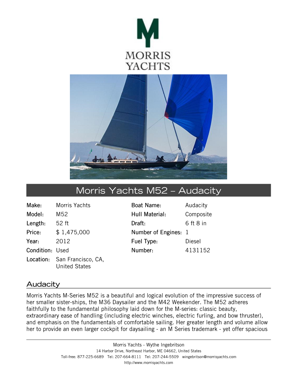 Morris Yachts M52 – Audacity