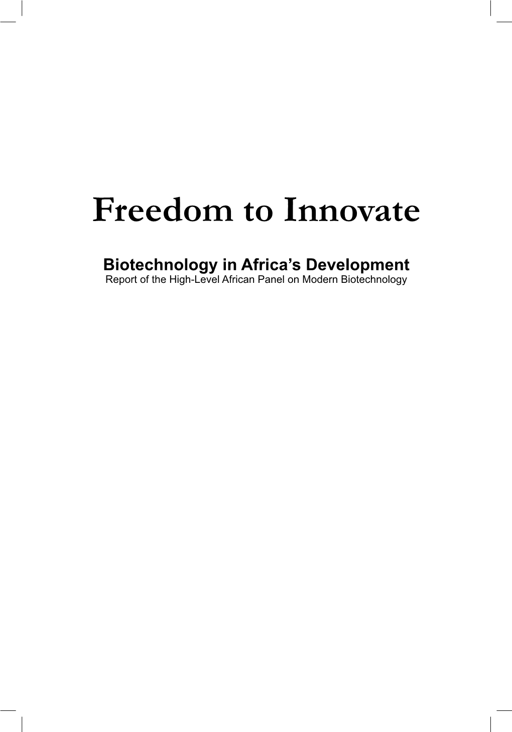 Freedom to Innovate