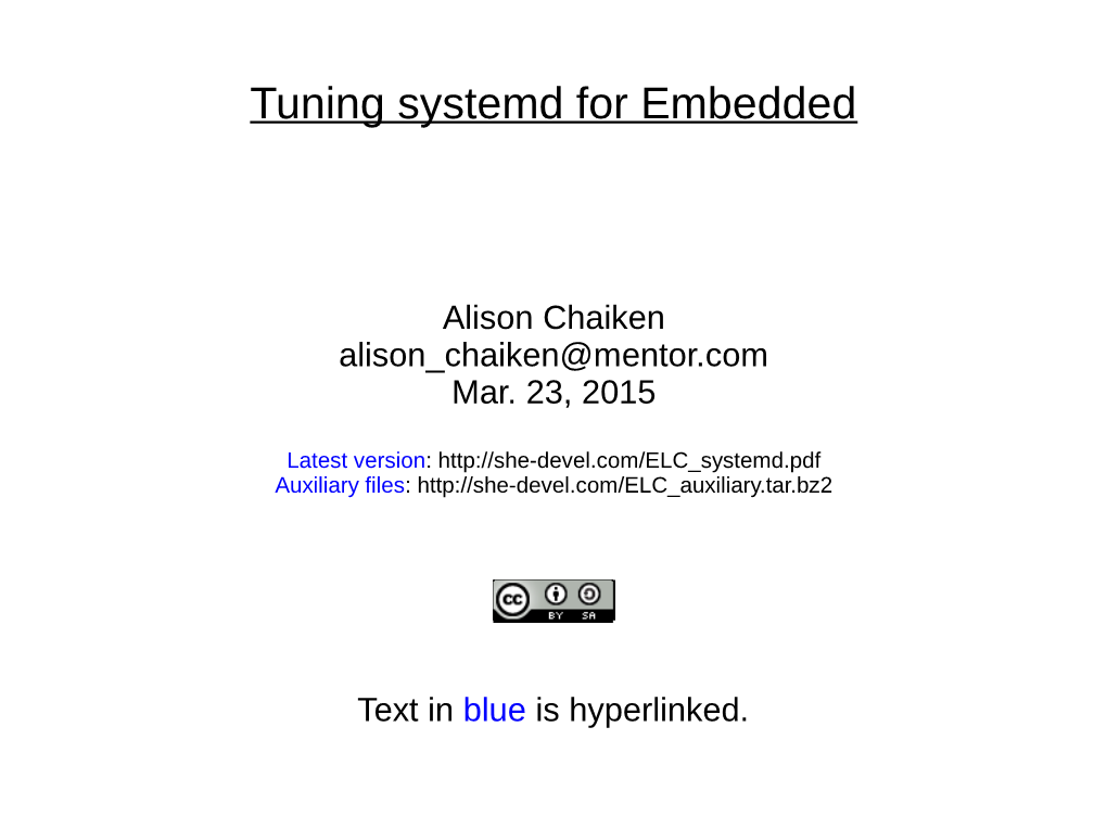 Tuning Systemd for Embedded