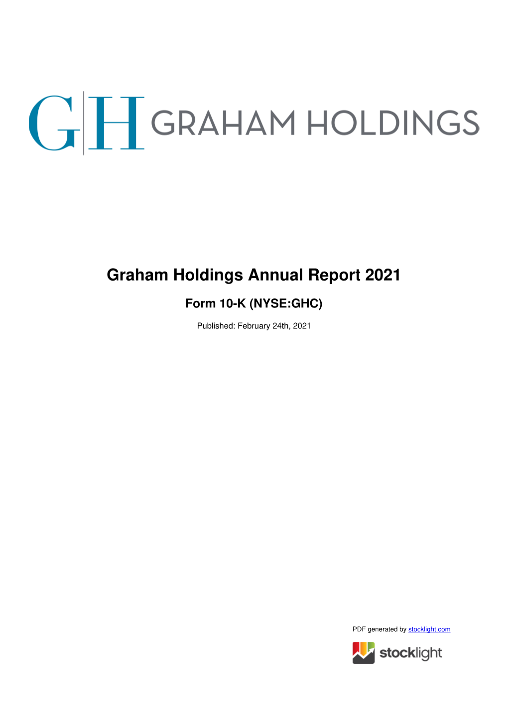 Graham Holdings Annual Report 2021