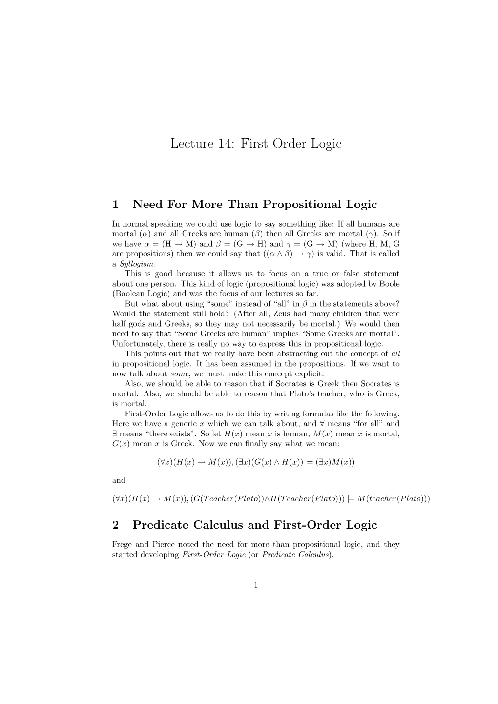 First-Order Logic