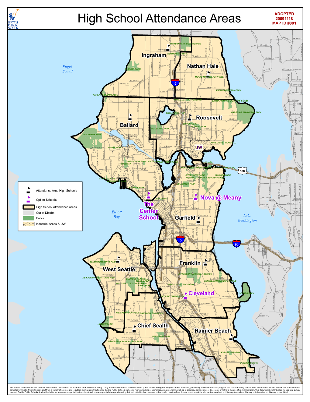 High School Attendance Areas MAP ID #001