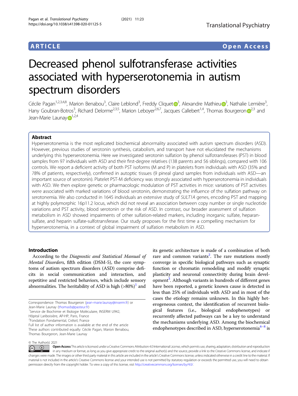 Decreased Phenol Sulfotransferase Activities Associated With