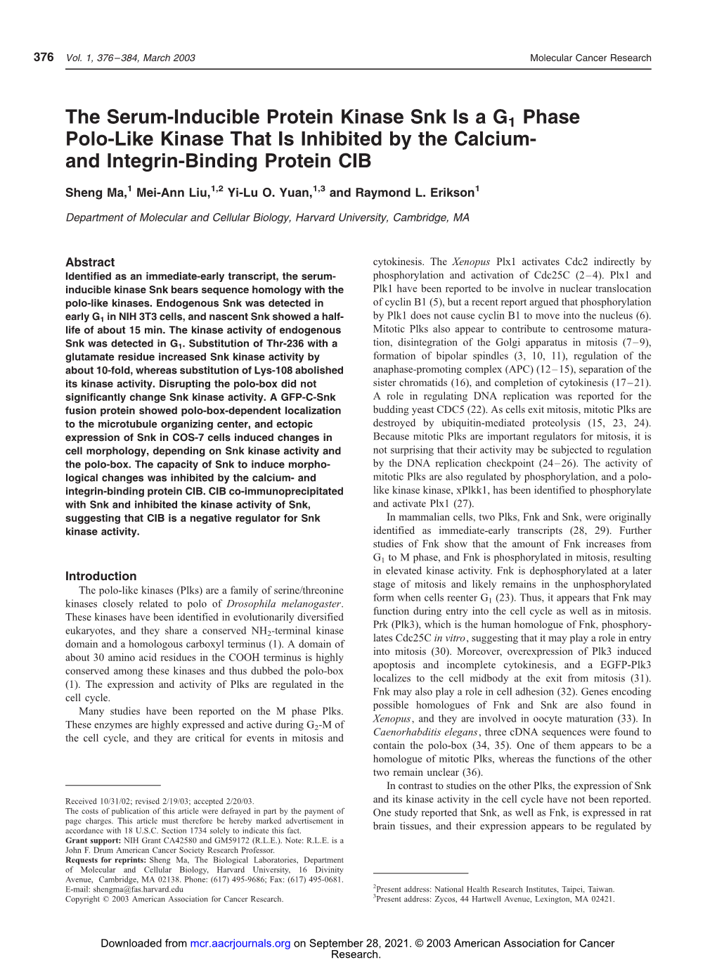 And Integrin-Binding Protein CIB