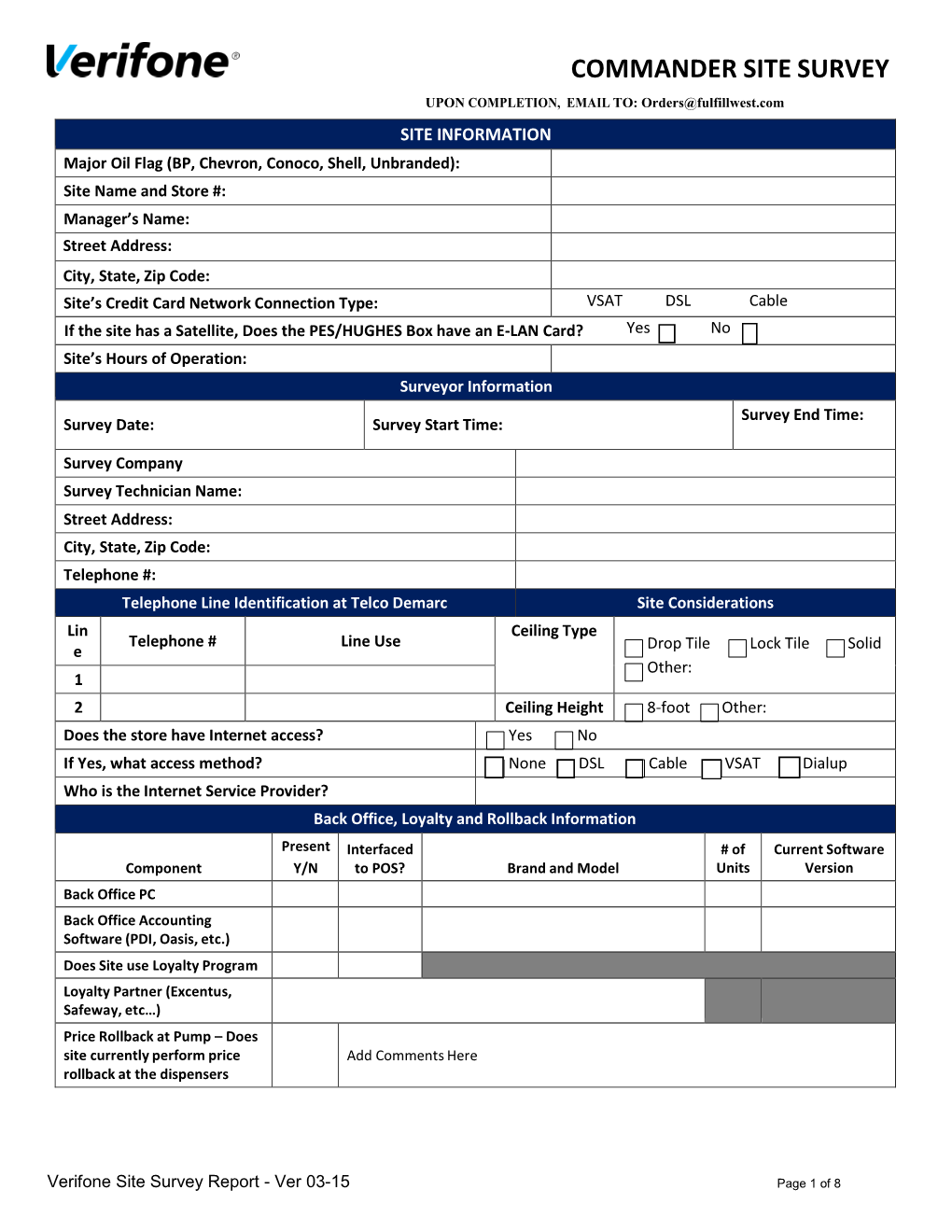 Commander Site Survey