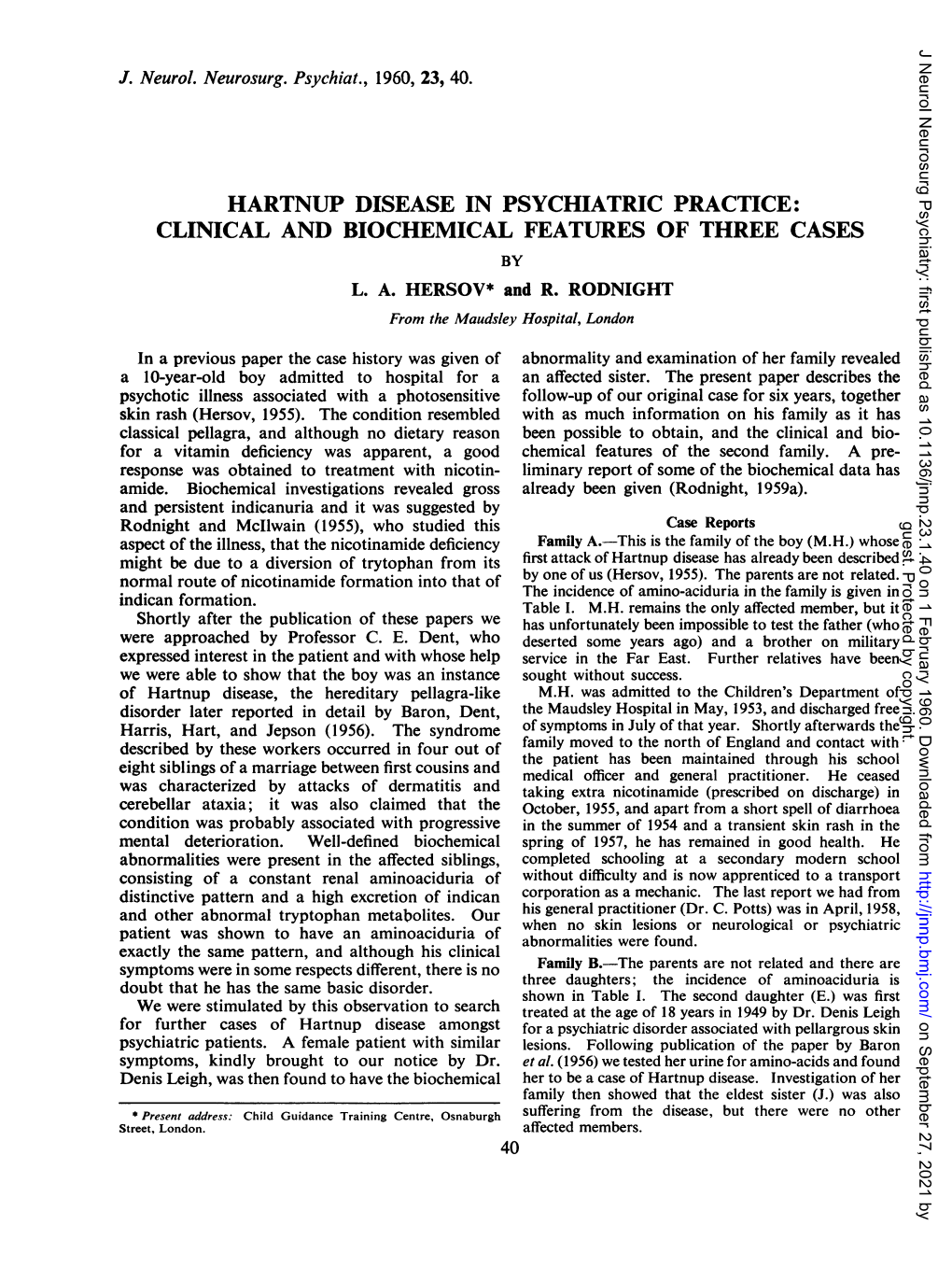 Hartnup Disease in Psychiatric Practice: Clinical and Biochemical Features of Three Cases by L