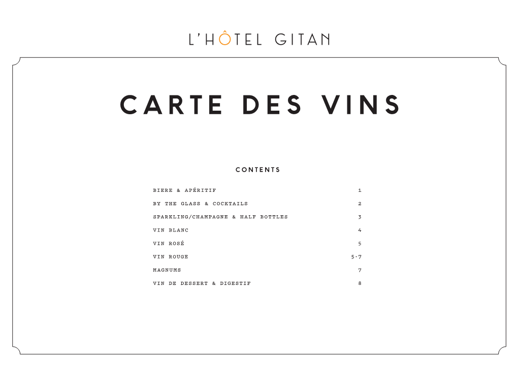 Carte Des Vins